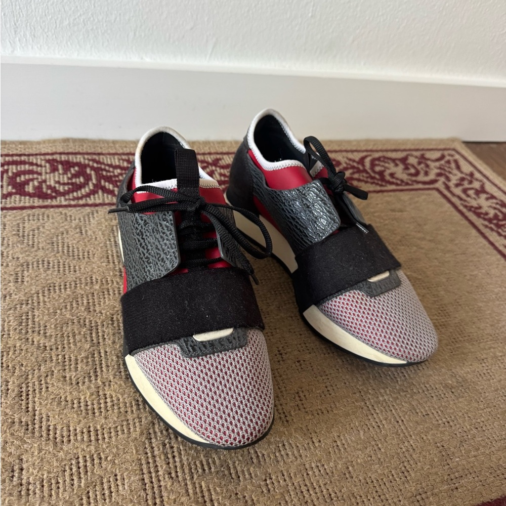 Balenciaga Black and Red Women's Sneakers